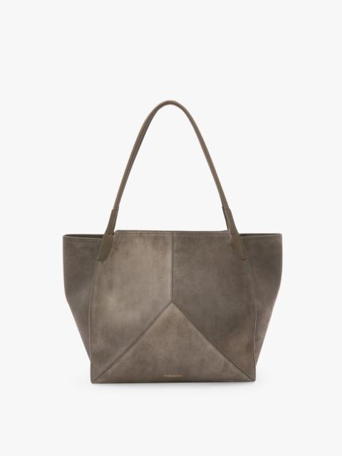 Victoria Beckham Victoria Tote Large In Pebble Grey Suede