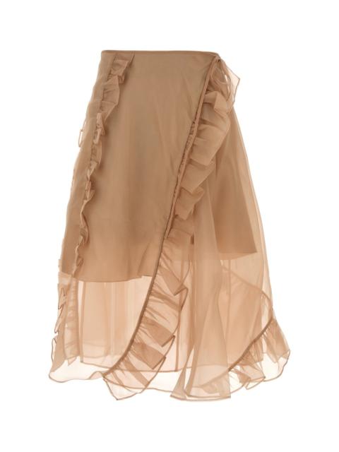 CECILIE BAHNSEN Antiqued pink organza skirt