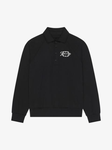 POLO SWEATSHIRT IN FLEECE WITH GIVENCHY MEDALLION