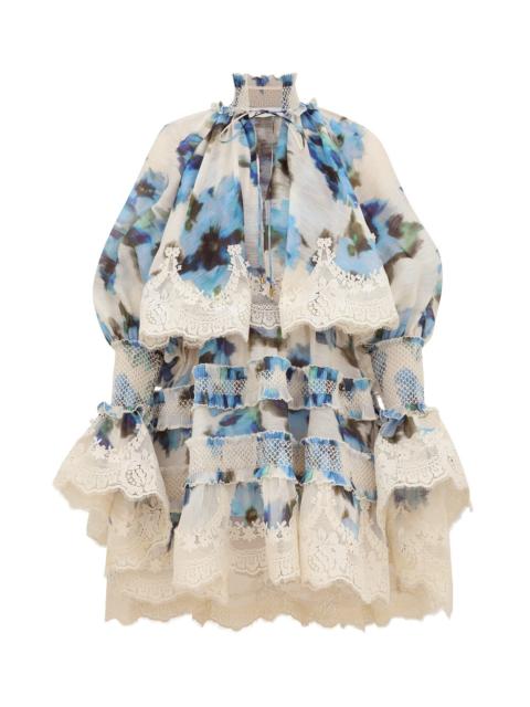 Zimmermann ALCHEMY SHIRRED MINI DRESS