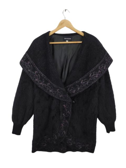 Other Designers Archival Clothing - Vintage Wool Mohair Shag Shaggy Cardigan Shawls Collar