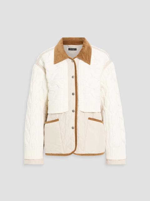 rag & bone Ivy cable knit-paneled quilted shell jacket