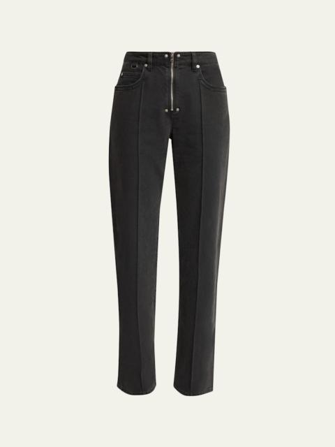 Isabel Marant Stely Zipper Wide-Leg Utility Jeans