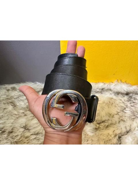 GUCCI Authentic Gucci Interlocking G Buckle Leather Belt