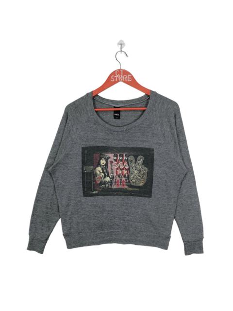 Other Designers Obey - Obey Peace Guard Sweatshirt Girl Rose Rifle Gun