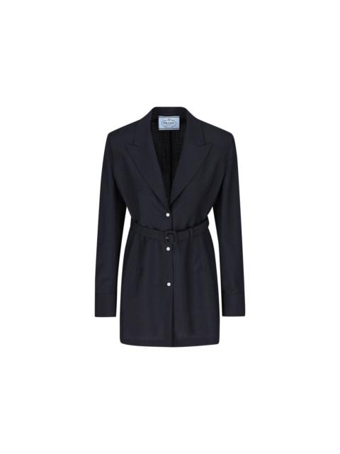 Prada Single-breasted Belted Shirt Jacket