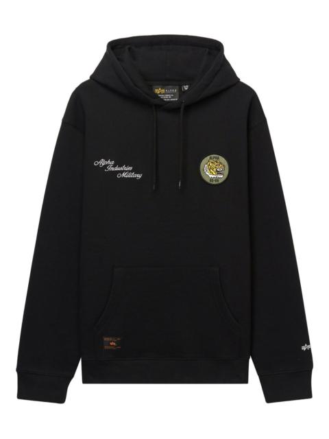 ALPHA INDUSTRIES tiger-patch embroidered-logo hoodie