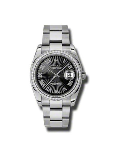 ROLEX Rolex Oyster Perpetual Datejust 36 Black Dial Stainless Steel Bracelet Automatic Ladies Watch 116244