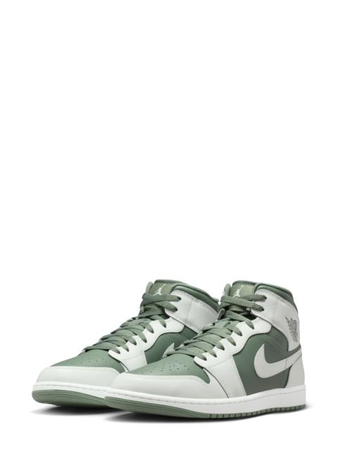 Jordan Air Jordan 1 Mid Sneaker in Summit White/Vintage Lichen at Nordstrom
