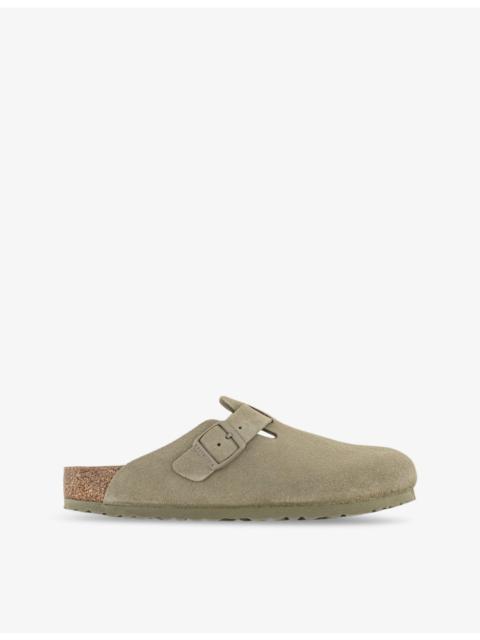 BIRKENSTOCK Boston logo-embossed suede clogs