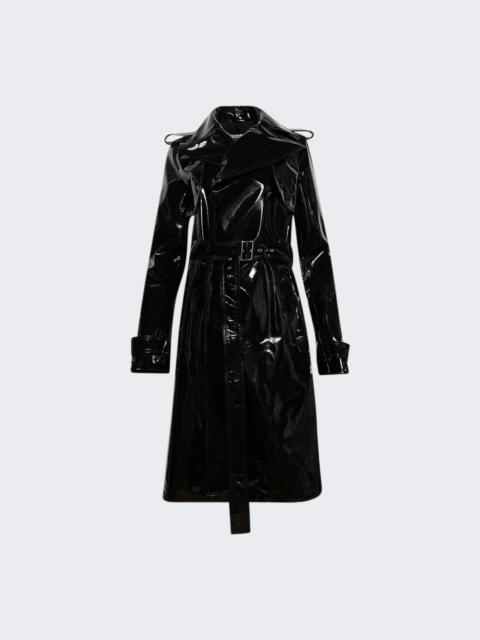 LaQuan Smith Leather Trench Coat Black