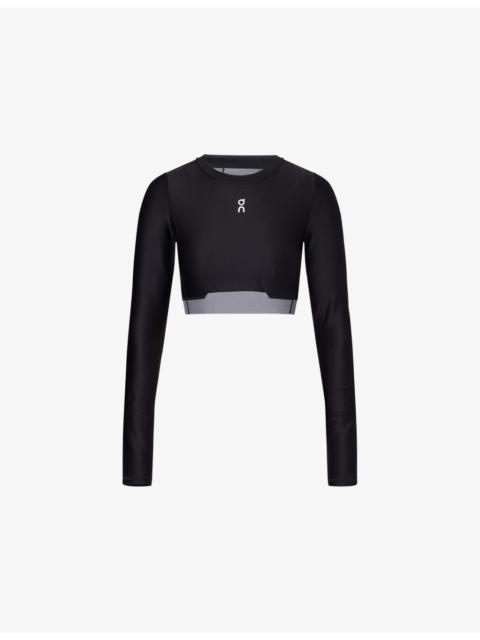 On Train Logo-Embroidered Woven Top