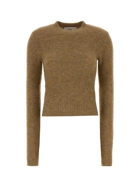 AMI Paris Camel stretch alpaca blend sweater