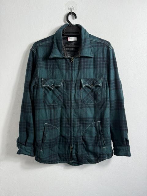 Levi's LEVIS RED TAB CASUAL LIGHT JACKET GREEN PLAID WESTERN STYLE