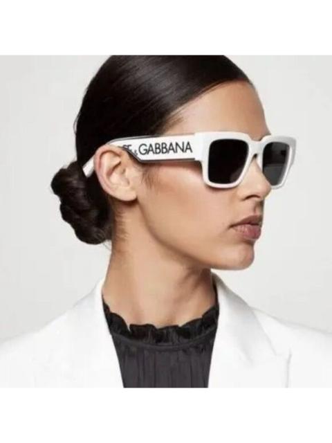 Dolce & Gabbana SALE! NEW D&G DG6184 331287 White Dark Grey Square Unisex Sunglasses