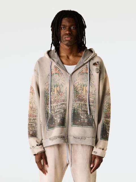 WHO DECIDES WAR Faded Zip Up Hoodie