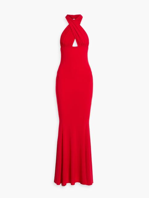 NORMA KAMALI Stretch-jersey halterneck gown