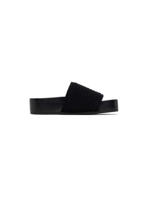 CO Black Crochet Slides