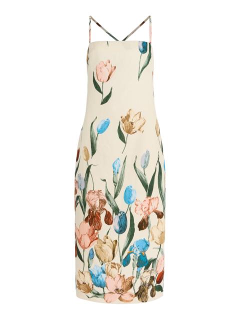 Cara Cara Dria Floral Linen Midi Dress floral