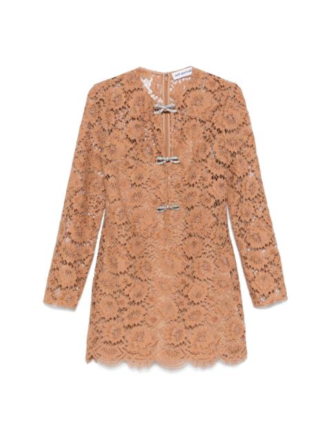 lace bow mini dress