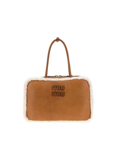 Miu Miu Miu Miu Camel Leather Beau Handbag