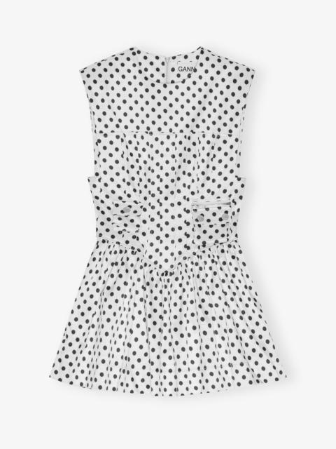 GANNI POLKA-DOT SATIN CORSET MINI DRESS