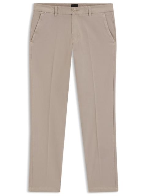 BOSS SLIM-FIT TROUSERS IN STRETCH-COTTON TWILL
