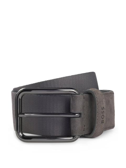 BOSS BOSS X ASTON MARTIN BELT IN NUBUCK LEATHER WITH WEBBING