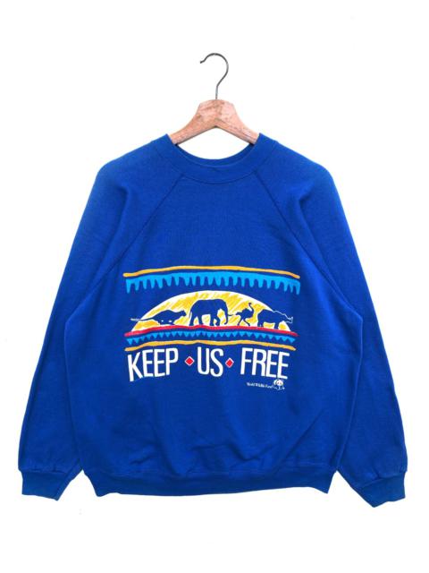 Other Designers Vintage - Vintage 80s WWF Keep Us Free Sweatshirt/Size XL