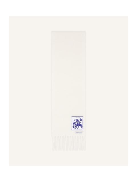 Lanvin Lanvin Lunar Year Wool Scarf With Fringes in White at Nordstrom