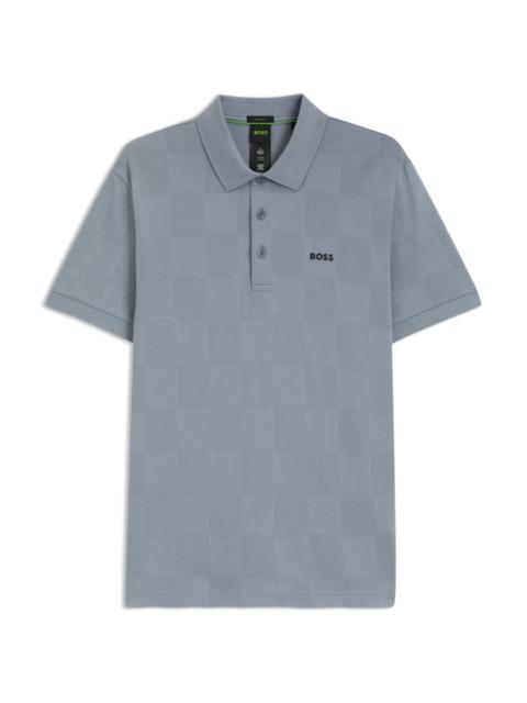 BOSS COTTON POLO SHIRT WITH JACQUARD BODY-MAPPING