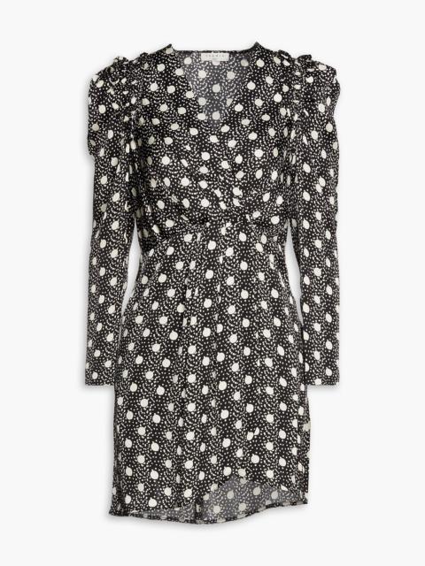 Sandro Wrap-effect printed woven mini dress