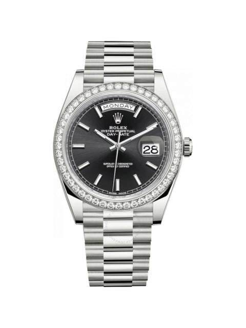 ROLEX Rolex Day Date 40 Automatic Black Dial Men's 18kt White Gold Watch 228349BKSP