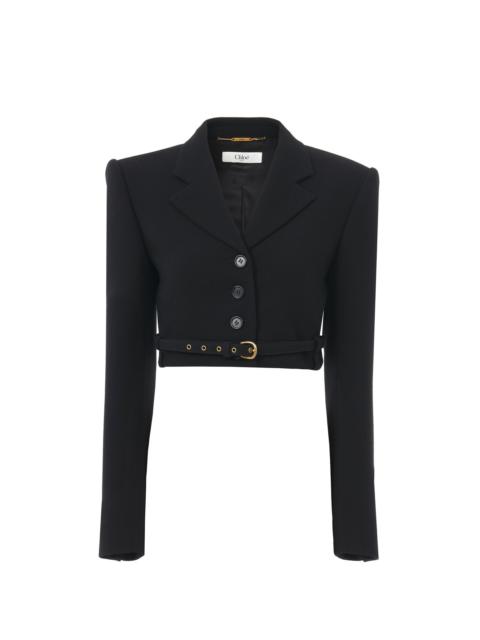 Chloé CROPPED SPENCER JACKET IN WOOL CRÊPE