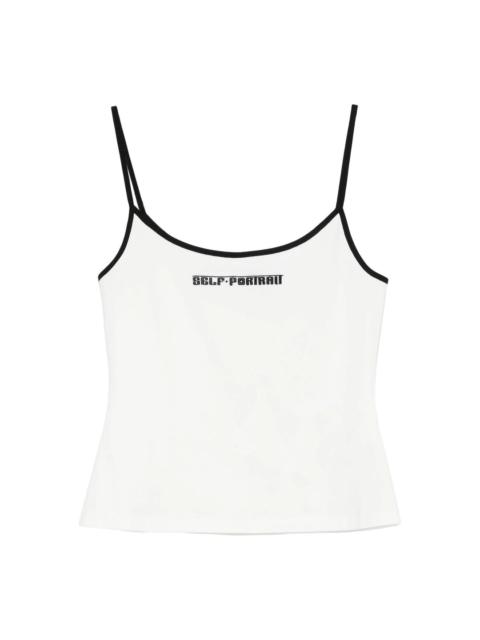 self-portrait White Vest With Black Logo