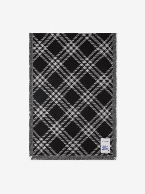 Burberry Wide Check Wool Silk Scarf