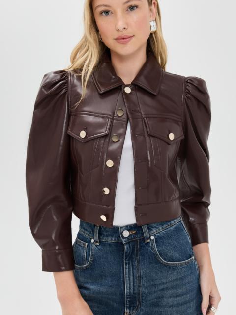 Alice + Olivia Lana Vegan Leather Puffed Sleeve Jacket