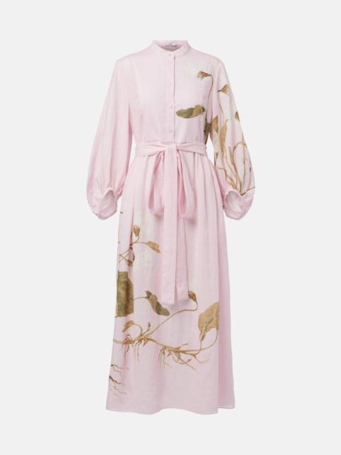 Erdem Printed linen midi dress