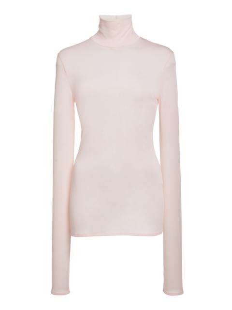 Jil Sander Jersey Turtleneck Top pink