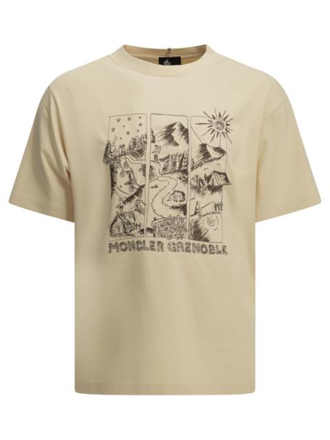 Moncler Grenoble Moncler Grenoble Mountain Landscape T-shirt Beige