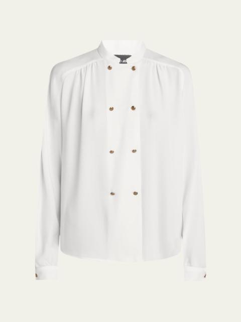 GIORGIO ARMANI Double-Breasted Silk Blouse