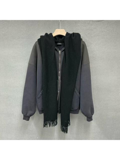 BALENCIAGA Balenciaga runway scarf-paneled zip-up hoodie jacket