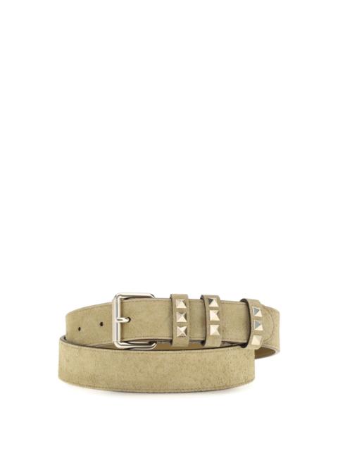 Valentino Valentino Garavani Rockstud Suede Belt Havana Beige