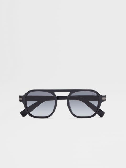 ZEGNA ASPHALT GREY AURORA II ACETATE SUNGLASSES