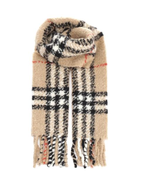 Burberry Burberry Women Check Alpaca And Wool Blend Bouclé Scarf