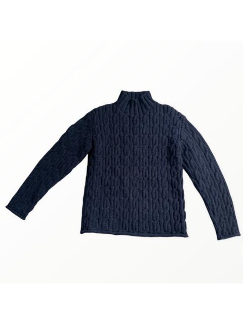 Yohji Yamamoto AW03 Chain Link Stretch Heavy Knit Wool Fisher Man Sweater