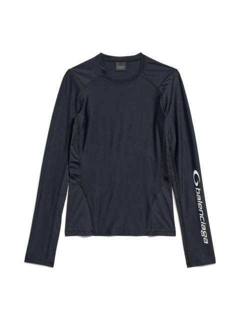 BALENCIAGA Women's Long Sleeve Fitted Top in Black