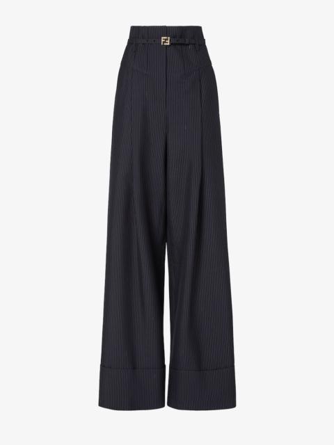 FENDI Pants Black pinstriped wool pants