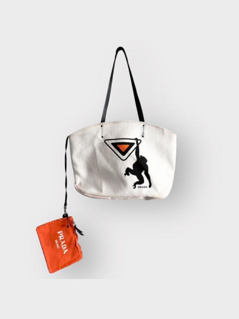Prada STEAL! 2018 Prada Canapa Monkey-Print Tote Bag