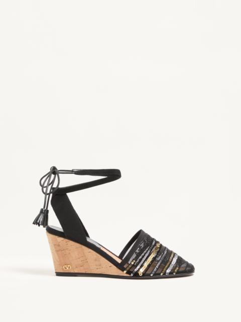 Valentino LA CRUISETTE MESH WEDGE WITH EMBROIDERY 75MM